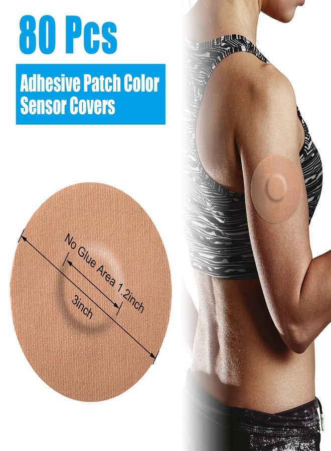 Sosation 80 Pcs Adhesive Patch Sensor Covers, Cgm Continuous Glucose Monitor Protection Diabetic Supplies Freestyle Waterproof Sweatproof Adhesive Patch Protection Diabetic Supplies for Skin - Image 2